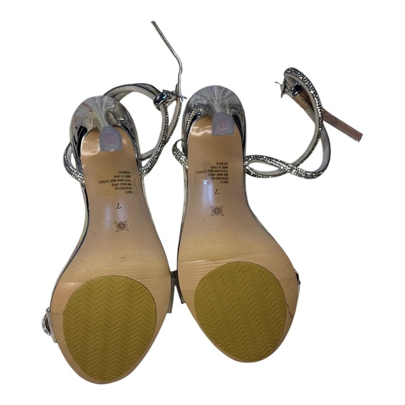 Rhinestone Bow Heels – Size 7 | Clear Strap Ankle Sandals - Picture 5 of 5